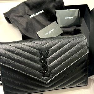 Saint Laurent black envelope bag